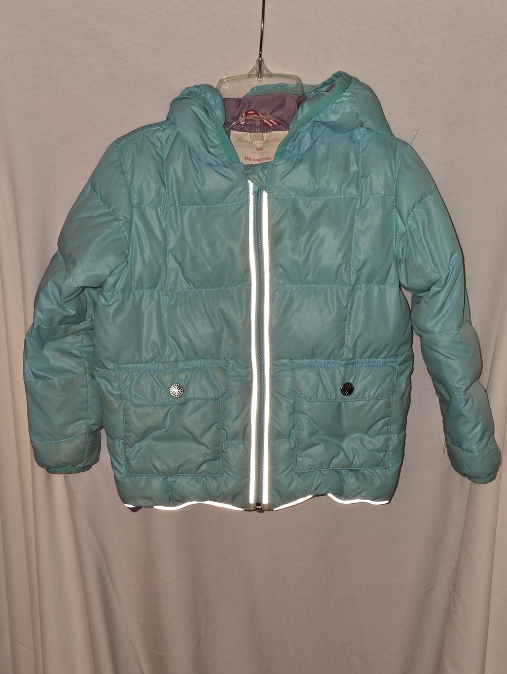 Hanna Andersson Kids Hooded Down Feather Puffer Jacket - Light Teal